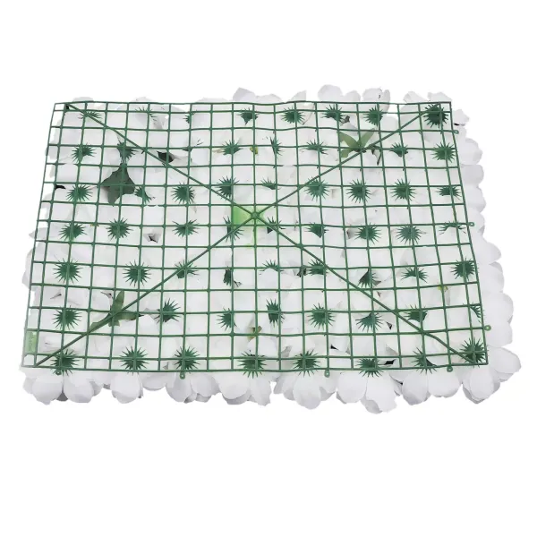 Set van 12 kunstbloemenwanden - 60 x 40 cm - wit - kunstbloemen