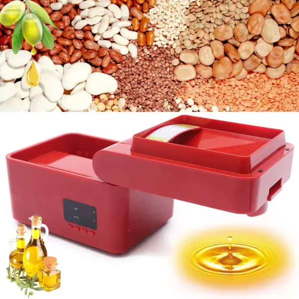 Kleine automatische oliepers kunststof 600W walnootolie-extractie rood Kleine automatische oliepers kunststof 600W walnootolie-extractie rood