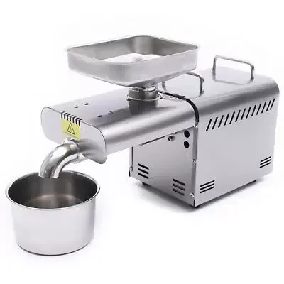 Automatische oliepers, roestvrijstalen pinda-sojakoolzaadoliepers, automatische oliepers, zilver, 220V