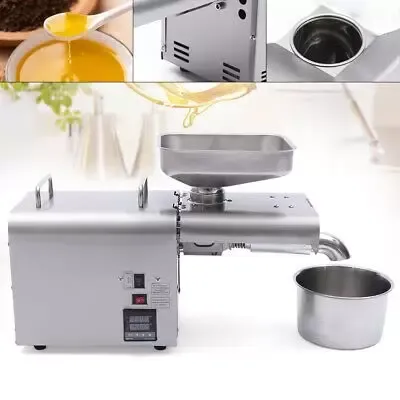 Automatische oliepers, roestvrijstalen pinda-sojakoolzaadoliepers, automatische oliepers, zilver, 220V