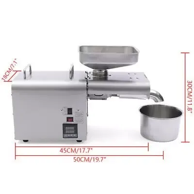 Automatische oliepers, roestvrijstalen pinda-sojakoolzaadoliepers, automatische oliepers, zilver, 220V
