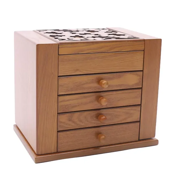 Houten sieradendoosje - 5 lagen - Sieradendoosje - met spiegel Houten sieradendoosje - 5 lagen - Sieradendoosje - met spiegel