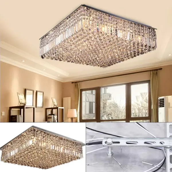 Prachtige kroonluchter hanglamp moderne ronde lamp E14 kristal kristal dimbare led-plafondlamp