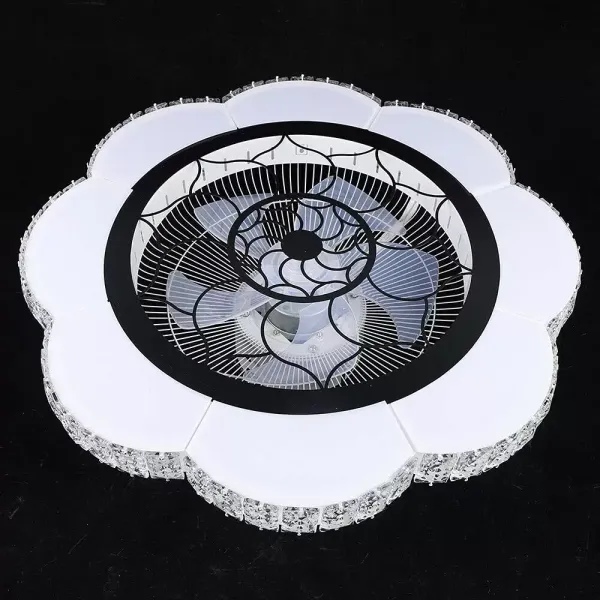 LED-plafondlamp met ventilator, moderne stille plafondlamp met afstandsbediening, dimbare ventilator, voor woonkamer, slaapkamer, eetkamer