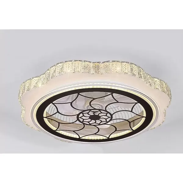 LED-plafondlamp met ventilator, moderne stille plafondlamp met afstandsbediening, dimbare ventilator, voor woonkamer, slaapkamer, eetkamer