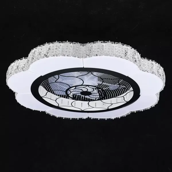 LED-plafondlamp met ventilator, moderne stille plafondlamp met afstandsbediening, dimbare ventilator, voor woonkamer, slaapkamer, eetkamer