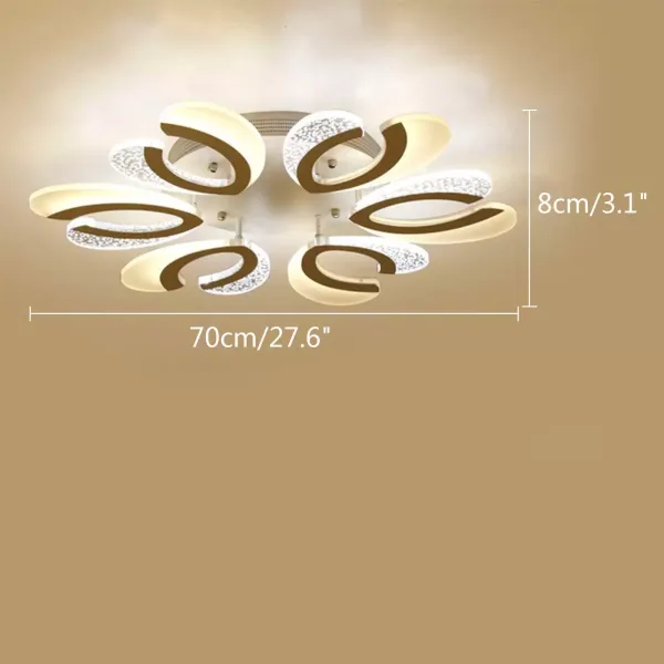 Moderne 6-armige bloemvormige LED-lamp, dimbare acryl LED-verlichting (72W)