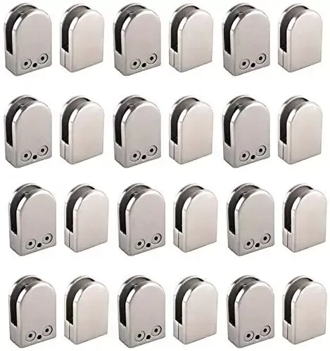 24 stuks 304 roestvrij staal glasklemmen verstelbare platte zijkant trapleuning leuning klemmen 6-8mm