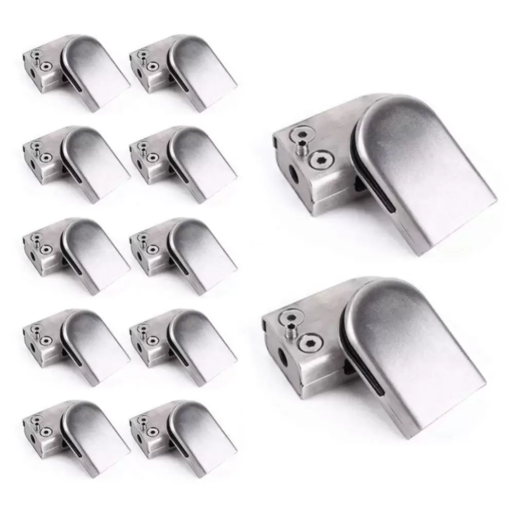 24 stuks 304 roestvrij staal glasklemmen verstelbare platte zijkant trapleuning leuning klemmen 6-8mm