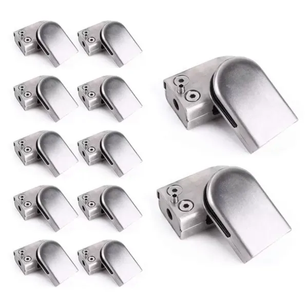 24 stuks 304 roestvrij staal glasklemmen verstelbare platte zijkant trapleuning leuning klemmen 6-8mm