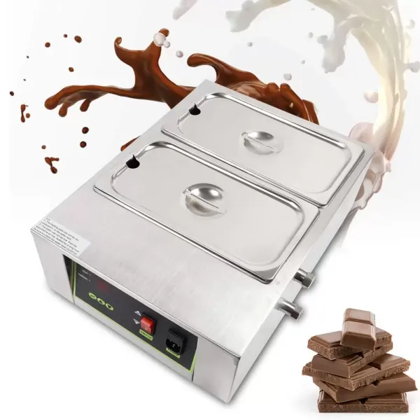 2 x 4 l Elektrische chocoladesmeltmachine 30-85°C Chocoladesmeltmachine 10 kg Commerciële temperatuurmachine 1500 W