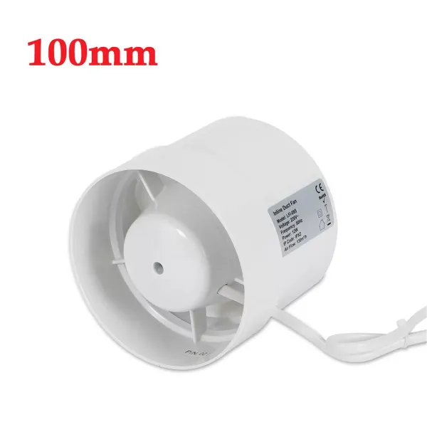 CNCEST badkamer buisventilator met kogellager 100/125/150 mm voor toilet, badkamer, kas, keuken, rond, 100 mm