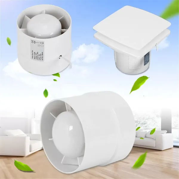 CNCEST badkamer buisventilator met kogellager 100/125/150 mm voor toilet, badkamer, kas, keuken, rond, 100 mm