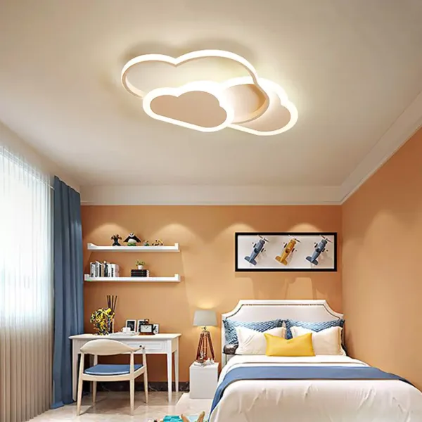 LED-plafondlamp van 45 W, modern, eenvoudig, aluminium, acryl, wolkvorm, dimbaar