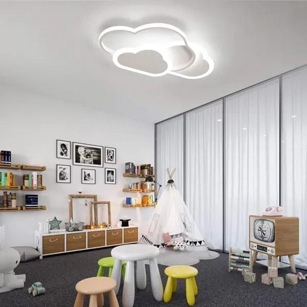 LED-plafondlamp van 45 W, modern, eenvoudig, aluminium, acryl, wolkvorm, dimbaar
