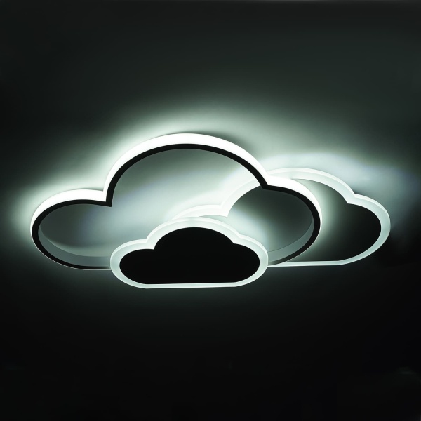 LED-plafondlamp van 45 W, modern, eenvoudig, aluminium, acryl, wolkvorm, dimbaar