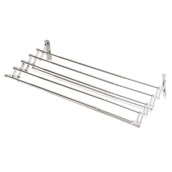 42-80cm Wandgemonteerd wasdroogrek, kledinghangerrek, intrekbaar kledingrek