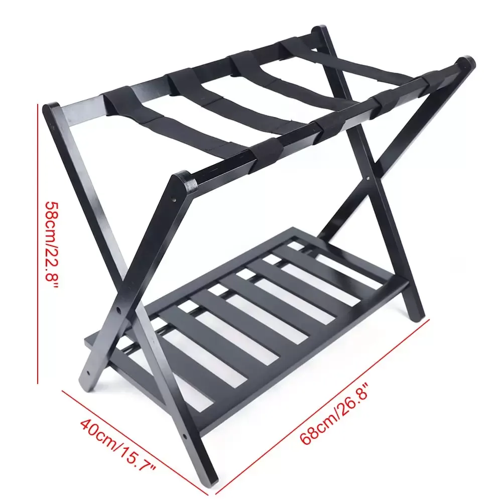Dubbele opvouwbare koffer 69 x 35 x 57 cm Plank Aktetas Koffer Schoenenrek Plank Hotel Home Zwarte plank