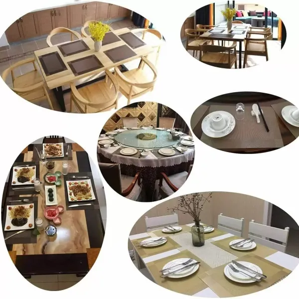 Placemats set van 4 antislip wasbaar 45 x 30 cm PVC antislip hittebestendige placemats voor keukenrestaurant (bruin)