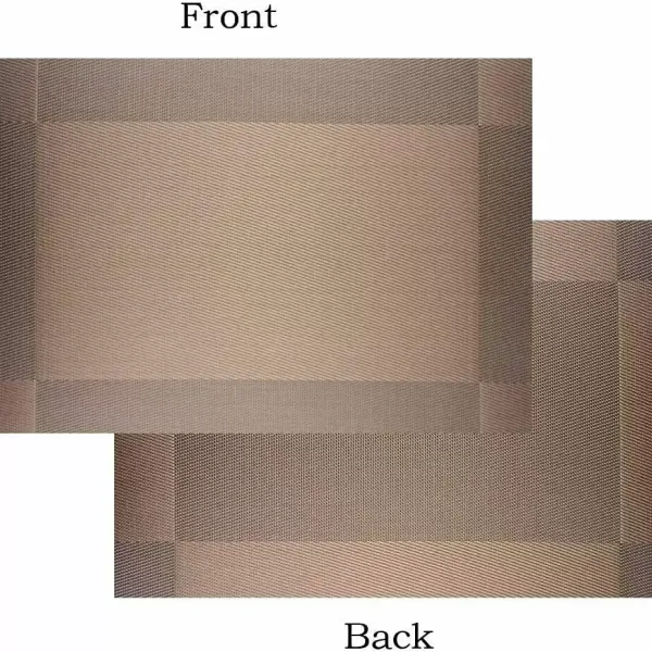 Placemats set van 4 antislip wasbaar 45 x 30 cm PVC antislip hittebestendige placemats voor keukenrestaurant (bruin)
