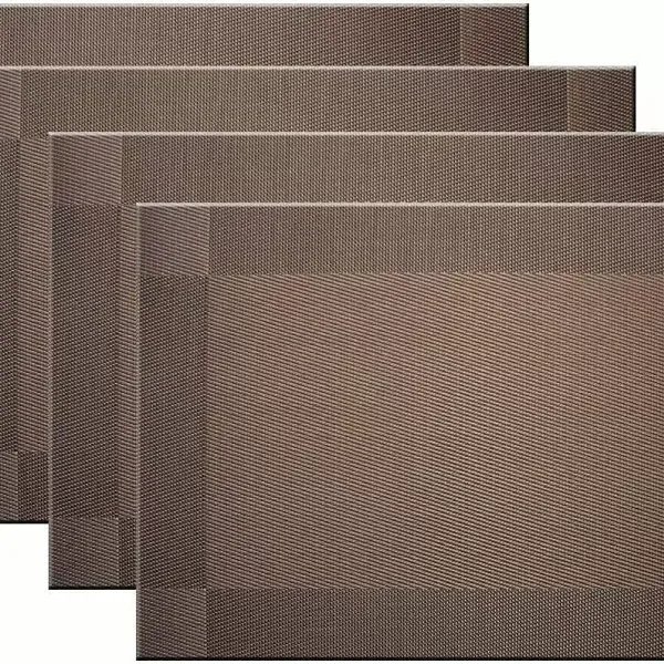 Placemats set van 4 antislip wasbaar 45 x 30 cm PVC antislip hittebestendige placemats voor keukenrestaurant (bruin) Placemats set van 4 antislip wasbaar 45 x 30 cm PVC antislip hittebestendige placemats voor keukenrestaurant (bruin)