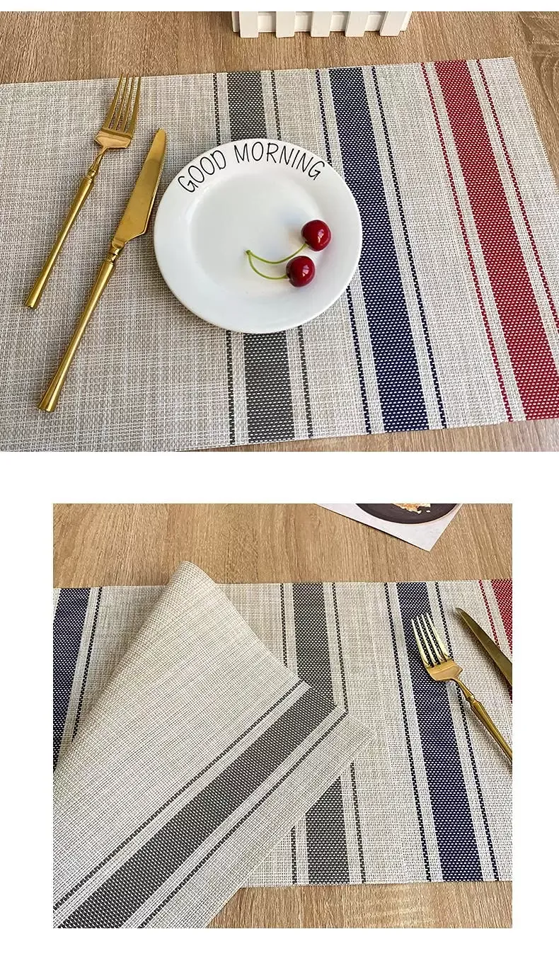 PVC Placemats 4 Placemats Hittebestendige Placemats Aangroeiwerende Placemats voor Restaurant