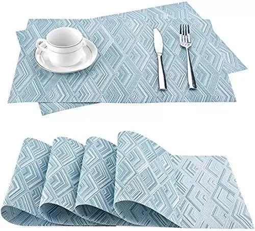 Placemats set van 4 antislip wasbare placemats 45 x 30 cm PVC antislip hittebestendige placemats voor keuken