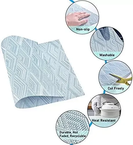 Placemats set van 4 antislip wasbare placemats 45 x 30 cm PVC antislip hittebestendige placemats voor keuken