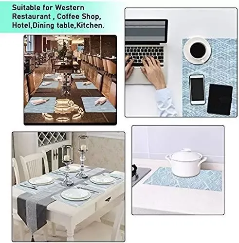 Placemats set van 4 antislip wasbare placemats 45 x 30 cm PVC antislip hittebestendige placemats voor keuken Placemats set van 4 antislip wasbare placemats 45 x 30 cm PVC antislip hittebestendige placemats voor keuken