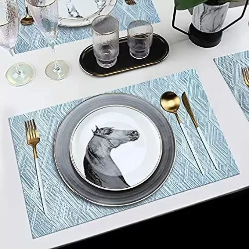 Placemats set van 4 antislip wasbare placemats 45 x 30 cm PVC antislip hittebestendige placemats voor keuken