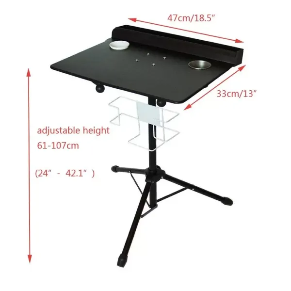 Professionele desktop verstelbare vaste tattoo-statief ijzeren mobiele standaard met verwijderbare achterbak voor beginners