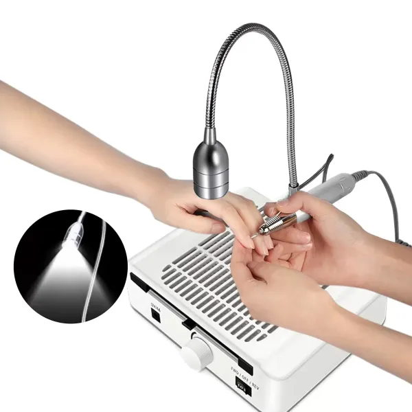 3-in-1 elektrische nagelknipper met LED-lamp voor manicure en pedicure