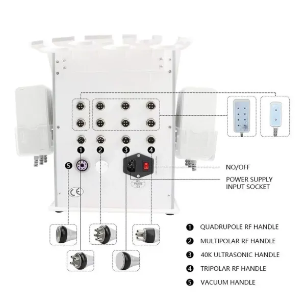 6 in 1 multifunctioneel schoonheidsapparaat Ultrasoon RF 40K polsafslankapparaat Lichaamscellulitisbescherming