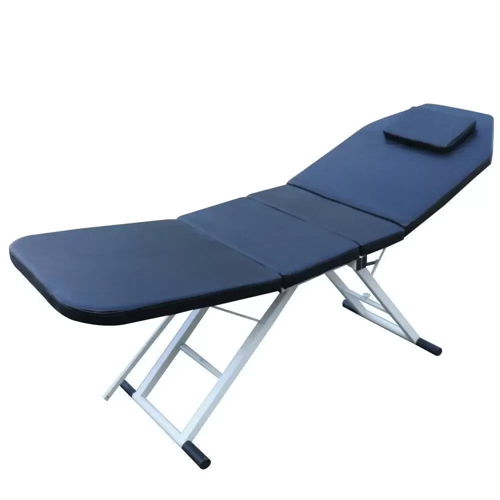 Spabed Massagetafel - Opvouwbaar - Met gezichtsgat - In hoogte verstelbaar - 3 secties - 182 x 60 x 60 cm - PVC schoonheidsbed