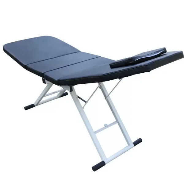Spabed Massagetafel - Opvouwbaar - Met gezichtsgat - In hoogte verstelbaar - 3 secties - 182 x 60 x 60 cm - PVC schoonheidsbed