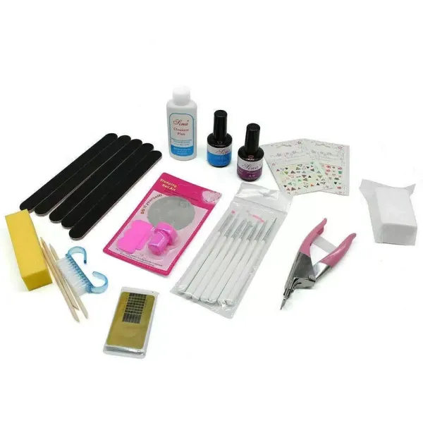 Complete professionele nail art-set met 24 kleurengels, vijlen, bufferblok, borstels, 36W lichttherapie-apparaat Complete professionele nail art-set met 24 kleurengels, vijlen, bufferblok, borstels, 36W lichttherapie-apparaat