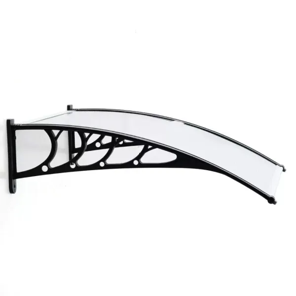 Lichtdoorlatende luifel 115 cm - Gemaakt van polycarbonaat - Met bevestigingsmateriaal - Weerbestendig - Eenvoudige montage (breedte: 120 cm)