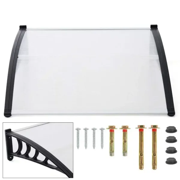 Voordeurluifel 120/150/200 x 90 cm polycarbonaat en transparant polypropyleen Luifel (150)