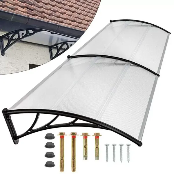 Voordeurluifel 120/150/200 x 90 cm polycarbonaat en transparant polypropyleen Luifel (150) Voordeurluifel 120/150/200 x 90 cm polycarbonaat en transparant polypropyleen Luifel (150)