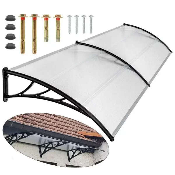Polycarbonaat deurluifel - Bescherming tegen weersinvloeden - Transparant - 200 cm