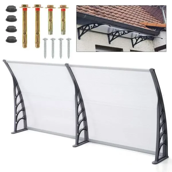 Polycarbonaat deurluifel - Bescherming tegen weersinvloeden - Transparant - 200 cm Polycarbonaat deurluifel - Bescherming tegen weersinvloeden - Transparant - 200 cm