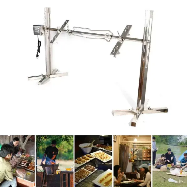 RVS Grill Rotisserie Kit, Heavy Duty Universele Grill Vervanging Rotisserie Kit
