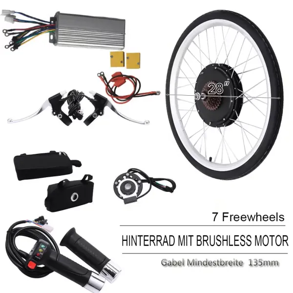 28 inch elektrische fiets ombouwset 48V 1000W motorcontroller E-bike achterwielset