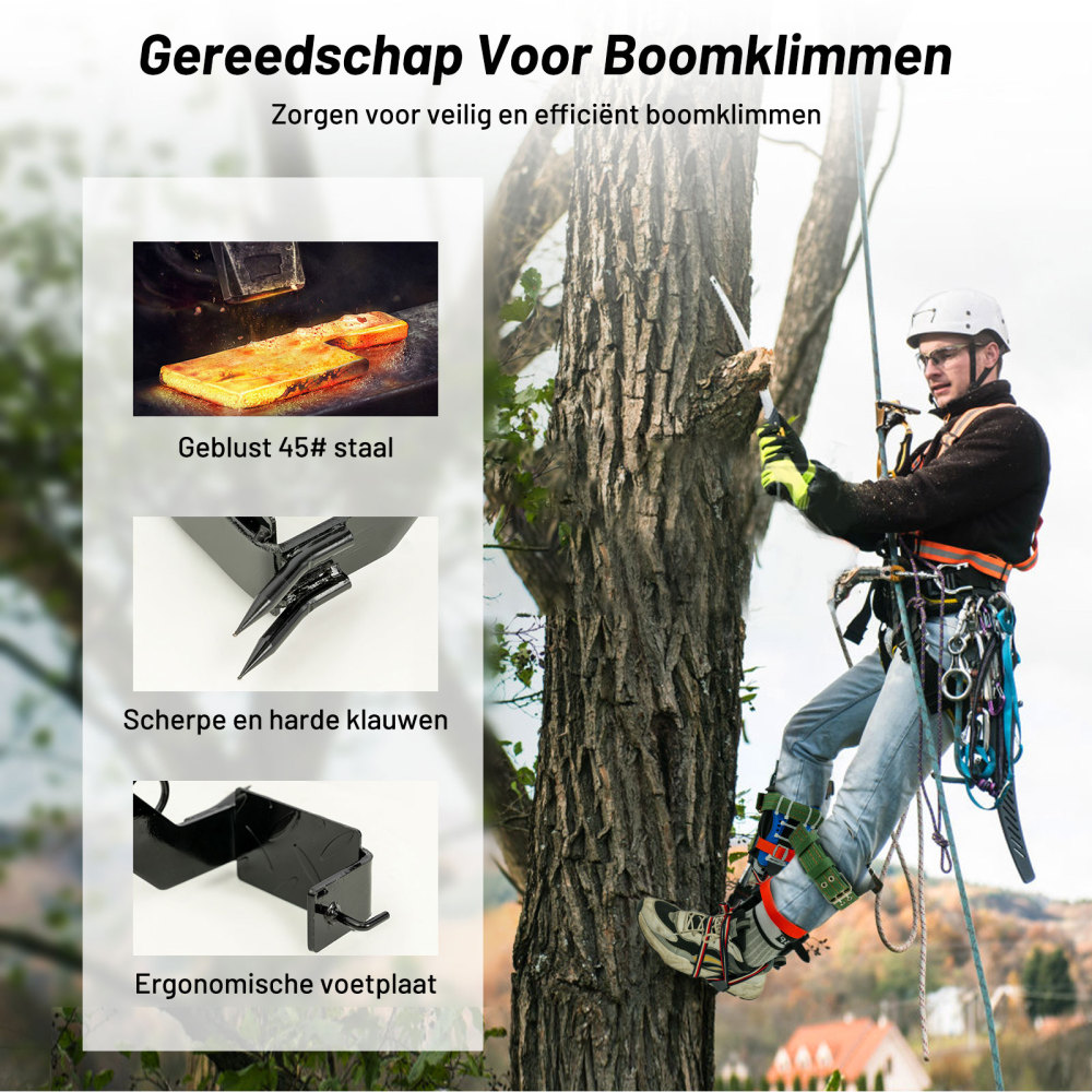 Klimartefact met stalen kern - Stijgijzers - Stijgijzers - 2 klauwen - Voor boomonderhoud