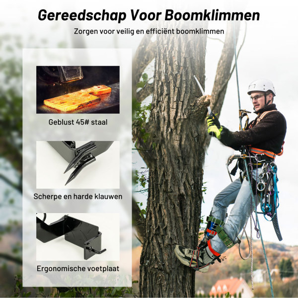 Klimartefact met stalen kern - Stijgijzers - Stijgijzers - 2 klauwen - Voor boomonderhoud