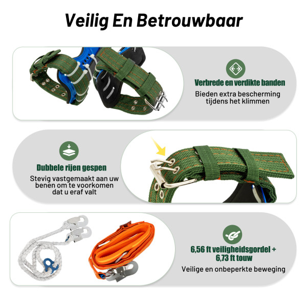 Klimartefact met stalen kern - Stijgijzers - Stijgijzers - 2 klauwen - Voor boomonderhoud