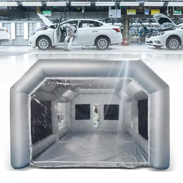 Opblaasbare autotent, spuitcabine met transparant venster Opblaasbare autotent, spuitcabine met transparant venster