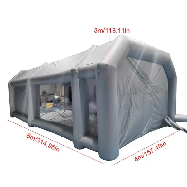 Opblaasbare autotent, spuitcabine met transparant venster