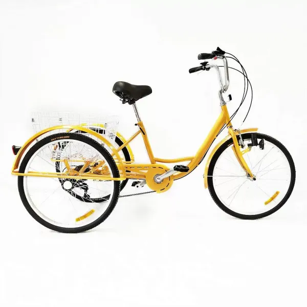 Driewieler voor volwassenen en volwassenen - Met 3 wielen - Seniorenfiets - 24" - Shimano 6 versnellingen derailleur