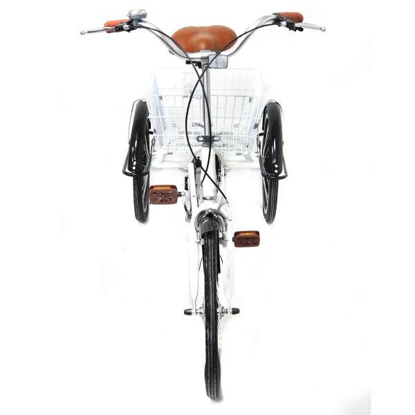 20 inch 3 wielen driewieler volwassen driewieler enkele snelheid + mandfiets witte fiets 20 inch 3 wielen driewieler volwassen driewieler enkele snelheid + mandfiets witte fiets
